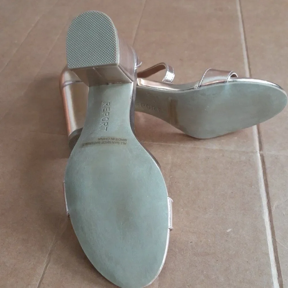 Report Women’s Payson Rose Gold Block Heel Shoes Size 6.5